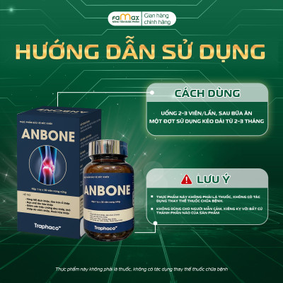 [FAMAX] Thực Phẩm Bảo Vệ Sức Khỏe Anbone Hỗ Trợ Tăng Tiết Dịch Khớp Giảm Đau Khớp Hộp 30 Viên