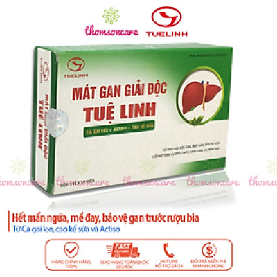 Mát gan giải độc Tuệ Linh - Hết mẩn ngứa, mề đay, tăng cường chức năng gann - Hộp 30 viên từ cà gai leo, actiso