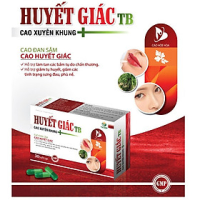 HUYẾT GIÁC TB (LONG HUYẾT PH) – TAN VẾT BẦM TÍM – MAU LÀNH VẾT THƯƠNG – TAN HUYẾT - HỘP 30 VIÊN 