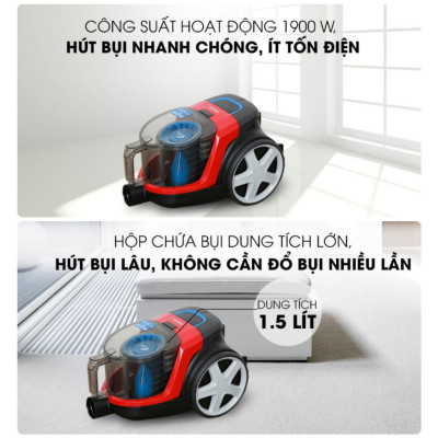 Máy Hút Bụi Philips FC9351/01, 1900W - Hộp chứa 1.5Lit, Công nghệ PowerCyclone 5, Hàng Chính Hãng