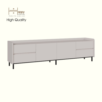 [Happy Home Furniture] LAVIA, Kệ TV 2 cánh mở - 4 ngăn kéo - chân sắt, 200cm x 40cm x 54cm ( DxRxC), KTV_044