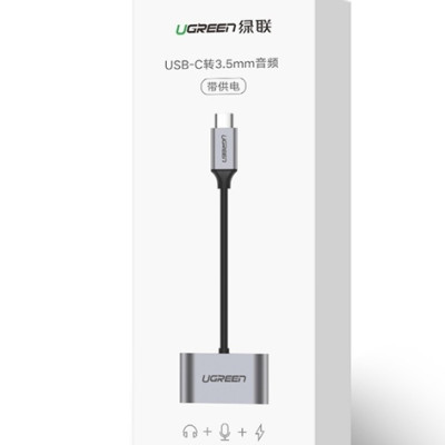 Cáp USB Type-C to 1 cổng audio 3.5, 1 cổng xạc Type Ugreen -50596 - Hàng chính hãng