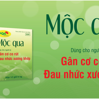 Cốm PQA Mộc Qua là dược phẩm thảo dược hỗ trợ khu phong hàn, thư giãn gân cốt, giúp hạn chế các triệu chứng đau mỏi gân cơ.