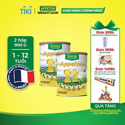 Combo 2 Sữa dinh dưỡng Appeton Appekidz 1+ dành cho trẻ 1-12 tuổi - Lon 900g