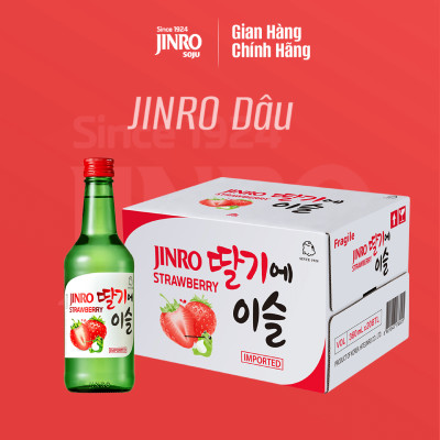 [CHÍNH HÃNG] Soju Hàn Quốc JINRO VỊ DÂU 360ml - Thùng 20 chai