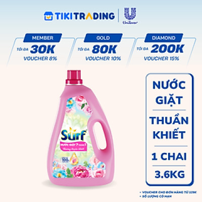 Nước giặt Suft Thiên Nhiên 7in1 Hương Thuần Khiết Chai 3.6KG