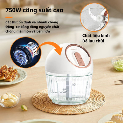 Máy xay thịt đa năng SOKANY SK-7036 công suất cao 750W, cối thủy tinh cao cấp dung tích 2.5L - HÀNG CHÍNH HÃNG