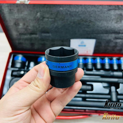 Bộ tuýp khẩu 24 món chất liệu thép CRV nhuộm đen chống gỉ cao cấp 1/2 (10-32mm) Kirito phân phối