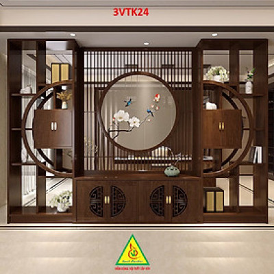 Vách ngăn phòng khách nhà bếp, Tủ kệ vách ngăn phòng 3VTK24