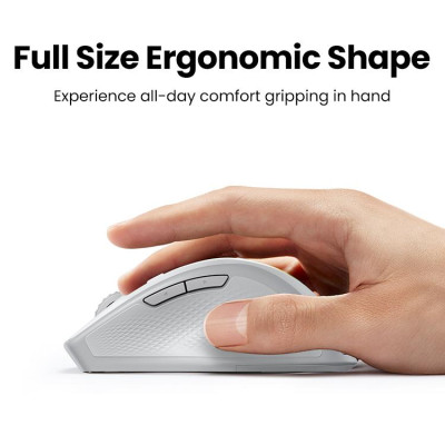 Ugreen UG15805MU101TK 4000DPI Bluetooth 6 nút điều chỉnh kiểu dáng Công thái học Màu Trắng Chuột không dây + BT Không kèm Pin AA - HÀNG CHÍNH HÃNG