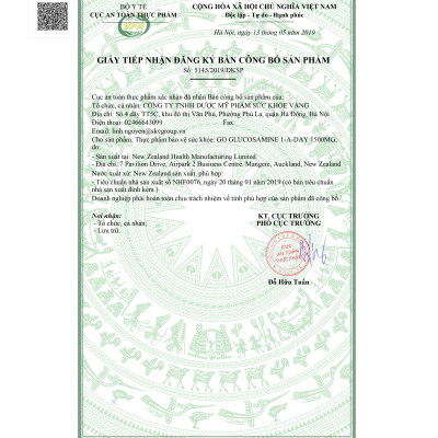 GO GLUCOSAMINE 1-A-DAY 1500mg 60 VIÊN- Viên uống bổ xương khớp nhập khẩu chính hãng GO Healthy New Zealand