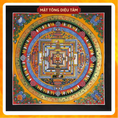 Tranh Mandala vẽ tay Nelapl của họa sư thủ công 100% đóng khung kính