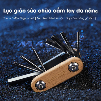 Lục Giác Sửa Chữa Xe Đạp Đa Năng ESL-81, Nhỏ Gọn, Gấp Gọn, 8 Trong 1, Chất Liệu Thép 43 Không Gỉ, Dùng Cho Xe Đạp - Mai Lee