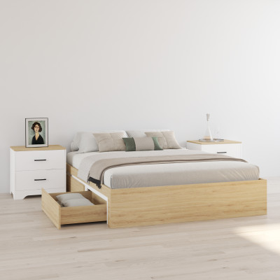 HAPPY FURNITURE , Giườngngủ 4 ngăn kéo , GNG_270 GNG_271 GNG_272 GNG_273 , 203cm x 35cm DxC