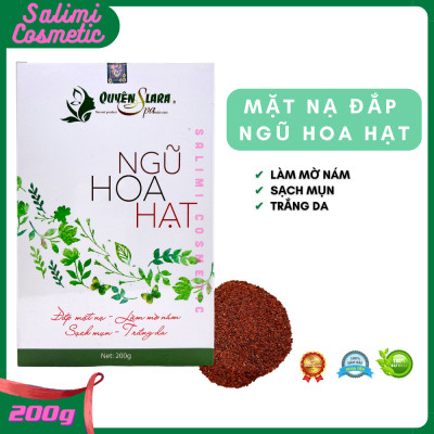 Mặt Nạ Đắp NGŨ HOA HẠT 200g Quyên Lara - Giúp Mờ Nám, Sạch Mụn, Tàn Nhang, Trắng Da, Cân Bằng Độ Ẩm Cho Da, Làm Mát Da, Chống Dị Ứng