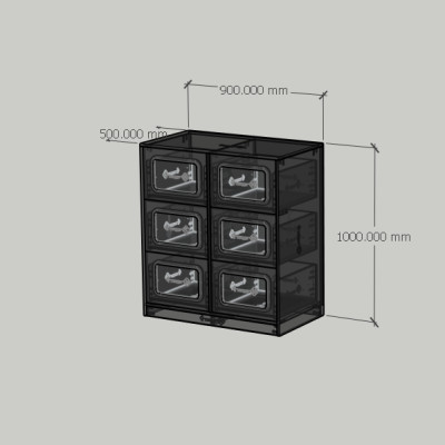 HAPPY FURNITURE , Tủ lưu trữ 6 ngăn kéo - TASY ,THK_316 , 90cm x 50cm x 100cm DxRxC