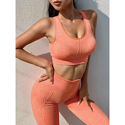 Áo Bra Quần Dài Dệt Kim Cài Sau Tập Yoga GYm Aerobic