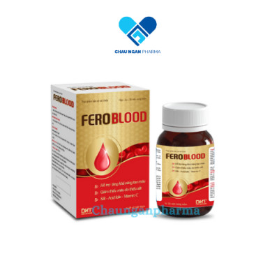 Viên bổ máu Feroblood DHT - Hỗ trợ tăng khả năng tạo máu, giúp giảm thiếu máu do thiết sắt - Châu Ngân Pharma