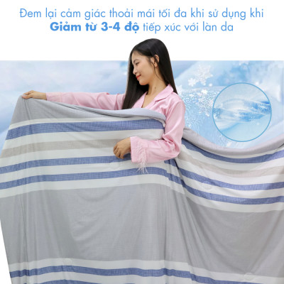 [CHĂN HÈ MÁT LẠNH] Mền lạnh I Cool Advance NIN House NM8035 2mx2m2 | Chăn chần bông Ice Silk lạnh như tencel, Chăn điều hoà nhiều độ