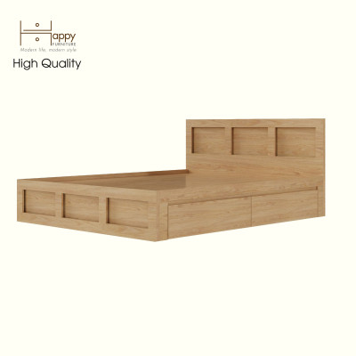 HAPPY FURNITURE , MATTA - Giường ngủ 2 ngăn kéo , GNG_202 GNG_203 GNG_204 GNG_205, 207cm x 35cm DxC