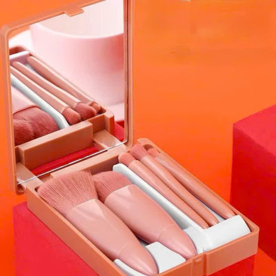 Set Cọ Trang Điểm 05 Cây Kèm Hộp Đựng và Gương Soi Cao Cấp Nội Địa Trung - HÀNG CHÍNH HÃNG MINIIN