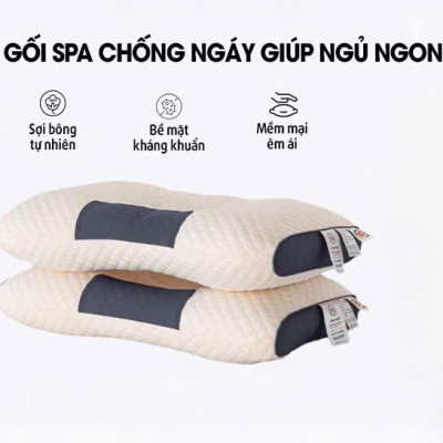 Gối spa chống đau mỏi vai gáy, gối công thái học chất liệu siêu mềm mại