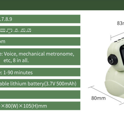 JOYO JM-93 Digital Portable Metronome- Máy Đập Nhịp Điện Tử Mini Phong Cách Robot So Cute Cho Bé - Hàng Chính Hãng