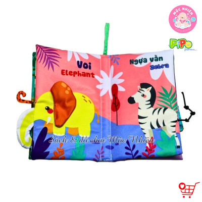 Đồ Chơi Giáo Dục Sớm Sách Vải Tương Tác Song Ngữ - Đoán Đuôi Con Vật - Pipo Vietnam
