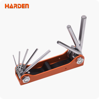 Bộ Lục Giác Gấp gọn 8 Trong 1 Thép Chrome Vanadium 540611 HARDEN