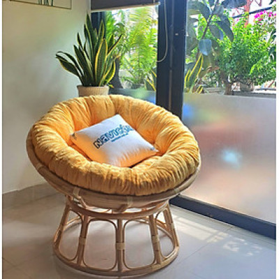 Ghế papasan size 1m ( nệm nhung cao cấp vàng)