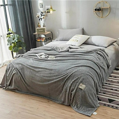 Chăn Lông Cừu Tăm Cao Cấp Màu Ghi  LCT-1