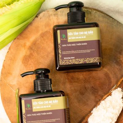 Bộ tắm body và dưỡng trắng toàn thân Wonmom ( 1 Kem sữa nghệ toàn thân + 1 Sữa tắm cho mẹ )