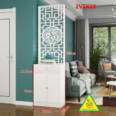 Tủ kệ trang trí kiêm vách ngăn phòng khách , nhà bếp 2VTK16B - Nội thất lắp ráp Viendong Adv