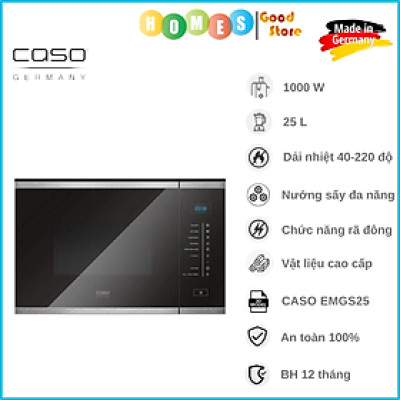 Lò Nướng Điện Tử CASO TO26 Edelstahl-Fettauffangblech Premium, Sản Xuất Tại Đức Cao Cấp, Sang Trọng, 5 Chương Trình Tích Hợp Nướng, Dung Tích 26L, Công Suất 1500W - Hàng Nhập Khẩu Đức