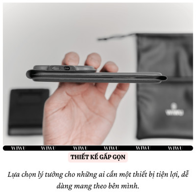 Bàn phím gấp gọn di động không dây bluetooth V5.2 tích hợp trackpad & phím số WIWU FMK-05 - Nhỏ gọn, mỏng nhẹ, phím tắt thông minh, hỗ trợ Androids & iOS, gõ thoải mái cho iPad cho iPhone, máy tính bảng, cho macbook, laptop - hàng nhập khẩu