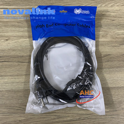 Dây nguồn C19 Novalink NV-54006A cao cấp - Chuẩn 15A/220V - Chuyên dùng cho UPS, Server, PDU (Đủ loại dài: 1.5m/2m/3m) - Hàng chính hãng