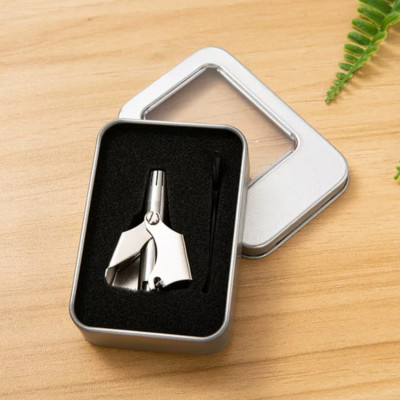 ( Hàng Cao Cấp ) Dụng Cụ Máy Cắt Tỉa Lông Mũi Thép Không Rỉ , Nhỏ Gọn Tiện Dụng , Dễ Dàng Vệ Sinh ( tặng bộ chổi vệ sinh nội địa nhật mini )