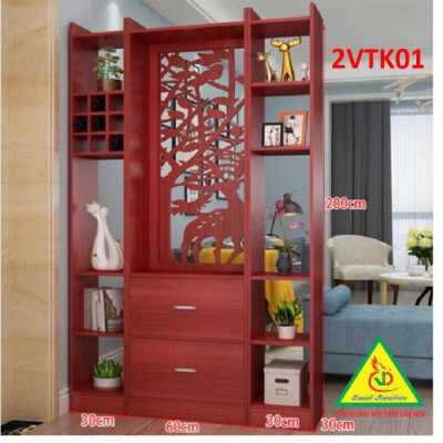 Tủ kệ trang trí kiêm vách ngăn phòng khách , nhà bếp 2VTK01 - Nội thất lắp ráp Viendong Adv