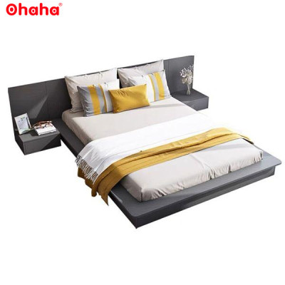 [Kèm Video thực tế & Miễn phí vận chuyển, lắp đặt] Giường ngủ bệt thông minh kiểu Nhật cao cấp có vách ốp đầu giường và đèn Led cảm ứng Ohaha - GB003