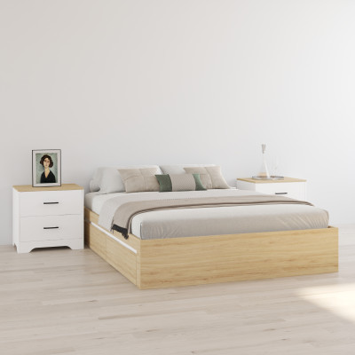 HAPPY FURNITURE , Giườngngủ 4 ngăn kéo , GNG_270 GNG_271 GNG_272 GNG_273 , 203cm x 35cm DxC