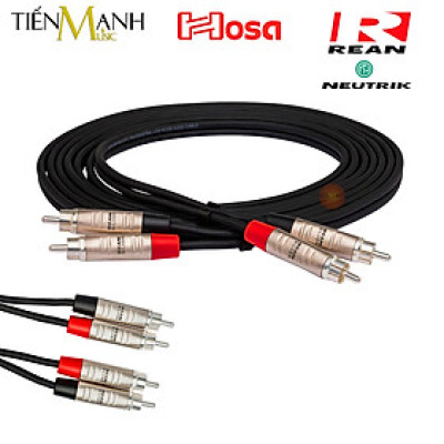 Cặp Dây Cáp Loa Kiểm Âm Hosa Rean by Neutrik 2 Đầu Hoa Sen RCA Pro Stereo TRS HRR-003X2, HRR-005X2, HRR-010X2, HRR-015X2, HRR-020X2, HRR-050X2, HRR-075X2, HRR-100X2 Studio Monitor Cable Hàng Chính Hãng