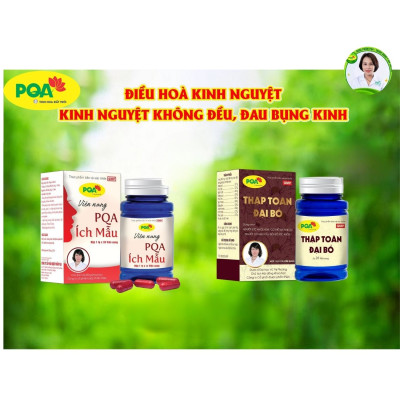 PQA Ích mẫu hỗ trợ người các biểu hiện kinh nguyệt không đều, đau bụng khi hành kinh. Hộp 30 viên