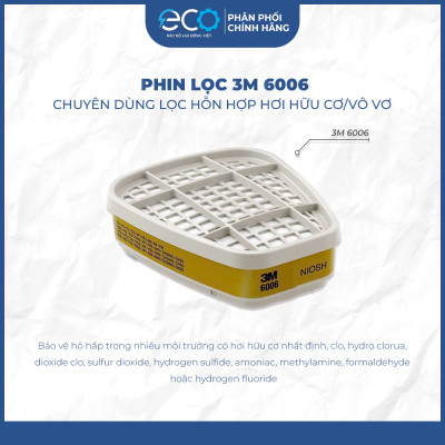 Phin lọc độc, phin lọc hữu cơ 3M 6001, 3M 6003 ,3M 6004, 3M 6006 và 3M 6007 dành cho mặt nạ 3M
