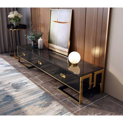 Bàn Trà Và Kệ Tivi Mặt Đá Nhập Khẩu Juno Sofa HHP-SET616-20 Hiện Đại