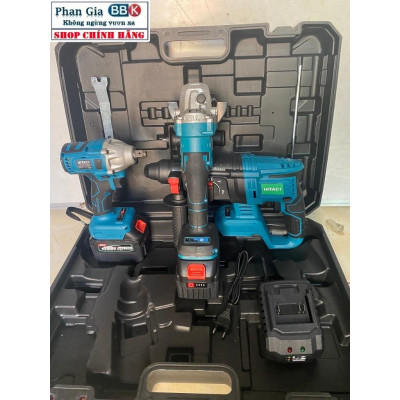 Bộ combo 3 trong 1 Máy Khoan Đục Bê Tông Dùng Pin 188V - Khoan Bê Tông Siêu Khỏe - Máy mài Cầm Tay-pin 15cell