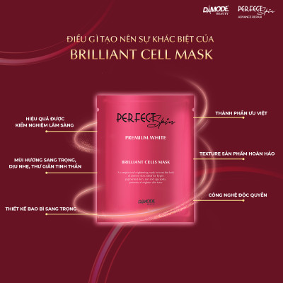 Mặt nạ tinh chất cô đặc cho da mờ da thâm da sạm BRILLIANT CELL MASK DAMODE hộp 8 cái 