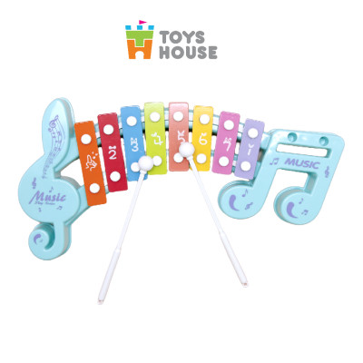 Đồ chơi đàn gõ Xylophone cho bé tám phím hình nốt nhạc - Đồ chơi âm nhạc cho bé Toyshouse 683-2