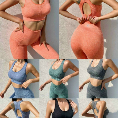 Áo Bra Quần Dài Dệt Kim Cài Sau Tập Yoga GYm Aerobic