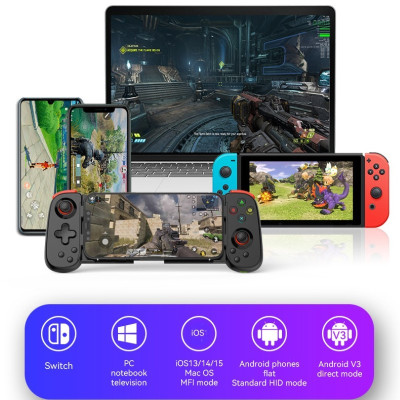 Gamepad Tay Game Không dây Bluetooth D6 đa nền tảng cho máy tính - điện thoại - máy game Console hàng nhập khẩu
