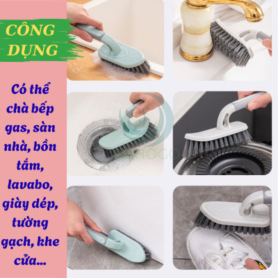 Bàn chải đa năng tay cầm tiện lợi  -Bàn chải chà sàn – chà tường – vệ sinh giày dép đa năng - Bàn chải cọ góc – làm sạch mạnh mẽ mọi bề mặt